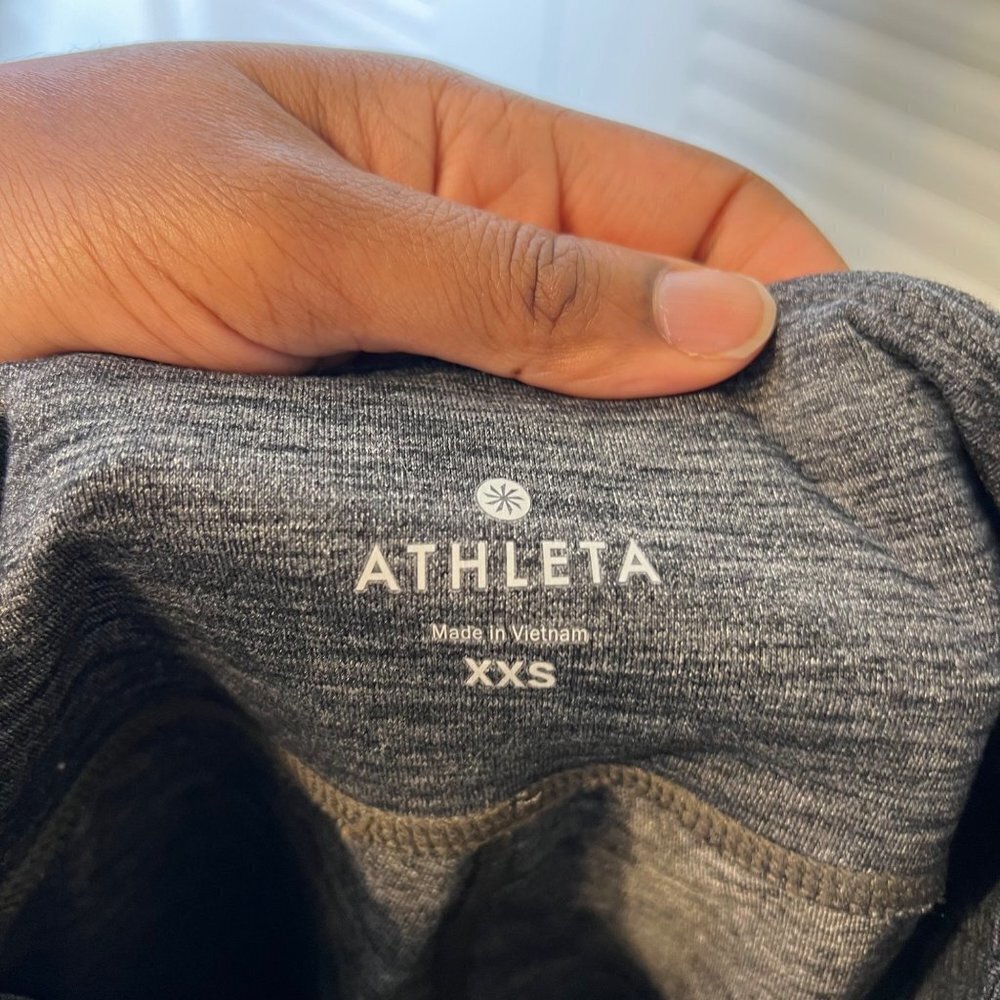 Athleta High Rise Chaturanga Capri Leggings 816130 UPF 50 Women XXS Gray Pants - Picture 7 of 7